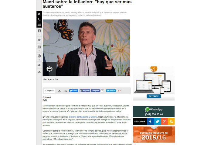 Medios nacionales se hicieron eco de la entrevista de EL LIBERAL a Macri