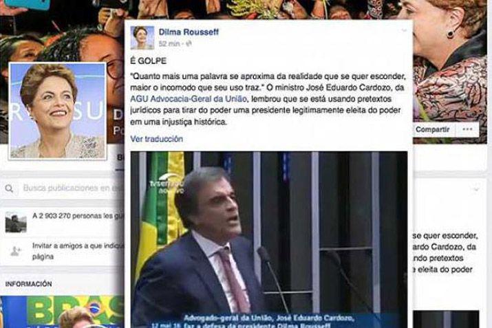 Primera reaccioacuten de Dilma Rousseff en Facebook- es un golpe