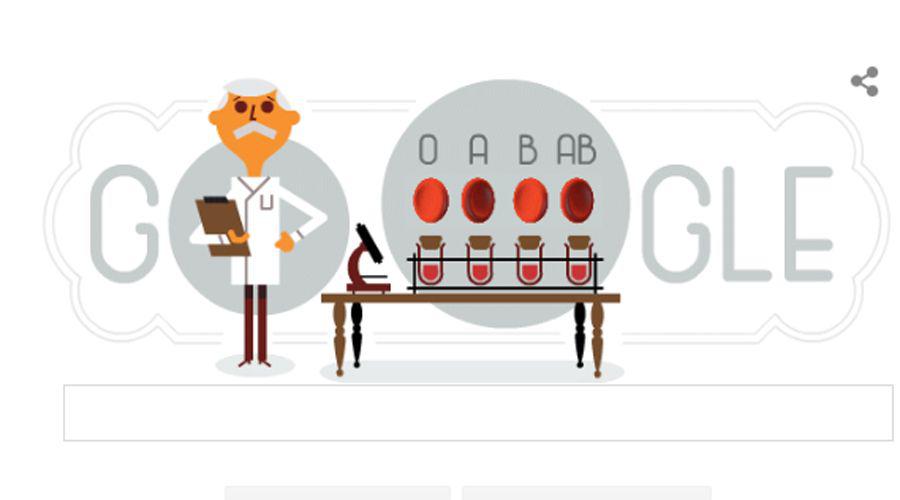 Google conmemora el nacimiento de Karl Landsteiner con un doodle