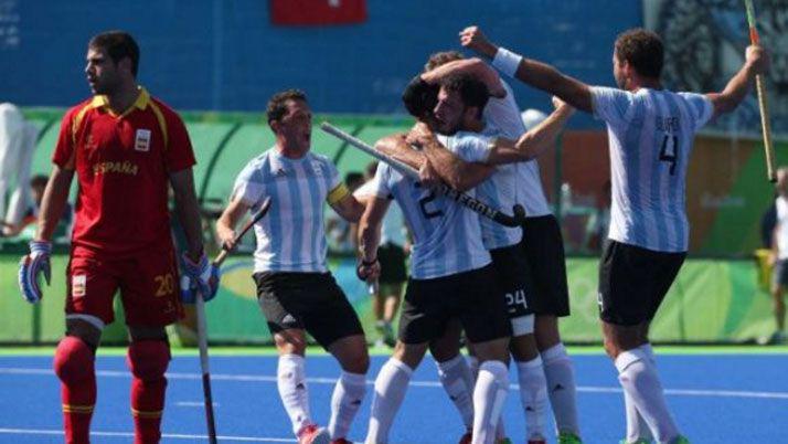 El hockey masculino le ganoacute a Espantildea y pasoacute a semifinales