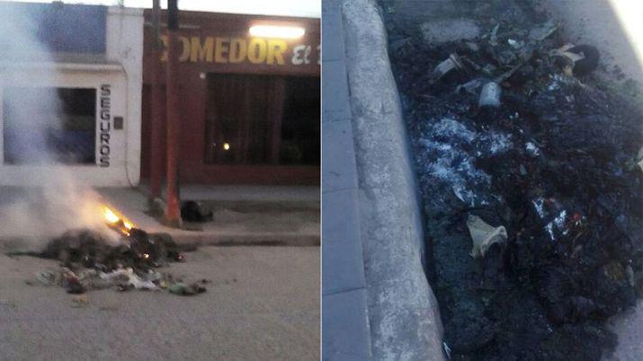 Vandalismo sin fin- quemaron contenedores de basura en La Banda