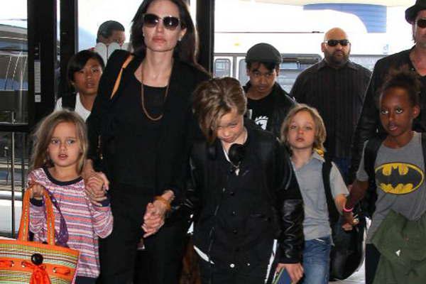 Angelina Jolie quiere la custodia de sus seis hijos  