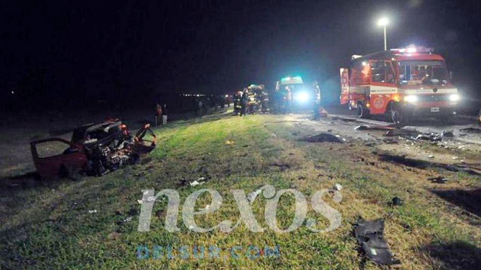 Cinco muertos en un choque frontal en la Ruta 7