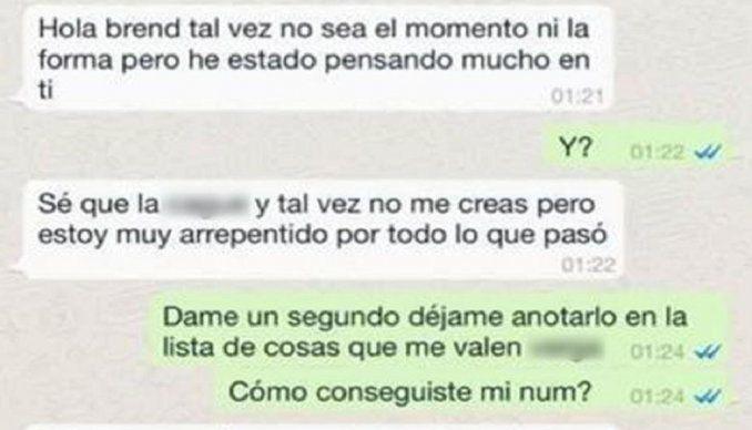 Viral- los mensajes de un infiel arrepentido a su novia