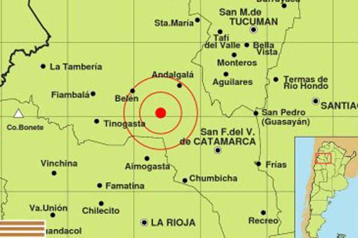 Mapa de la zona donde tuvo lugar el epicentro