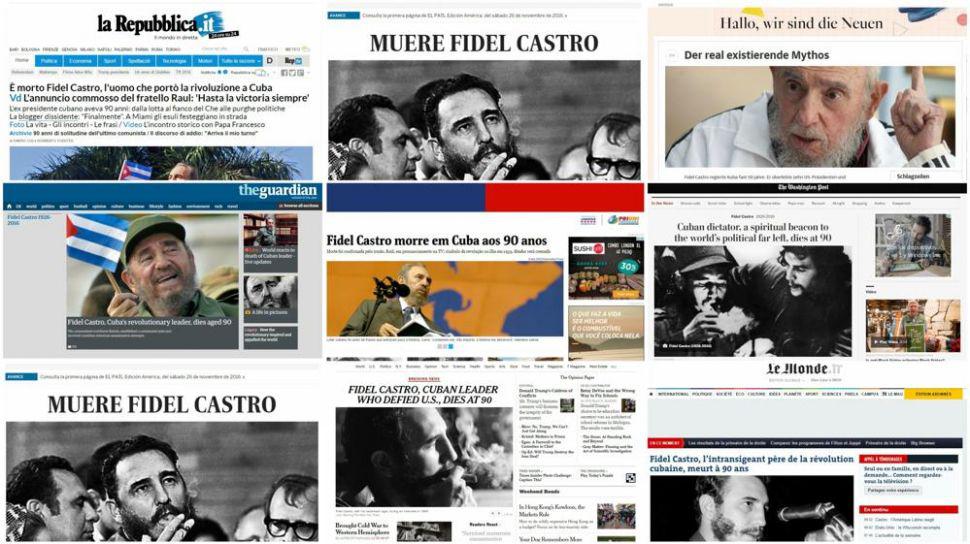 Tapas de los diarios del mundo por la muerte de Fidel Castro