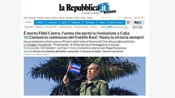 Tapas de los diarios del mundo por la muerte de Fidel Castro