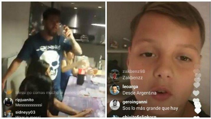 Sobrino de Messi toma su teleacutefono y realiza un Live para Instagram