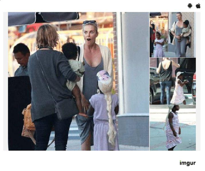 Poleacutemica por unas fotos de Charlize Theron junto a su hijo