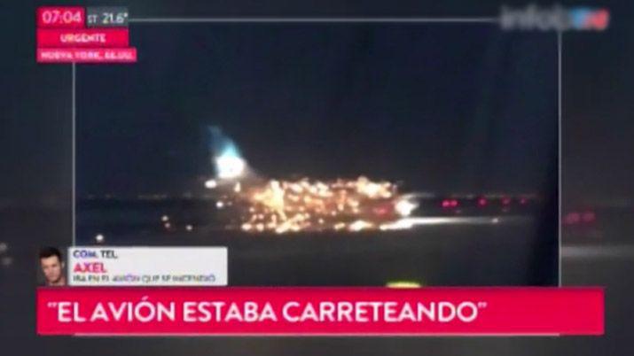 Axel estaba en el avioacuten que se incendioacute y graboacute el siniestro