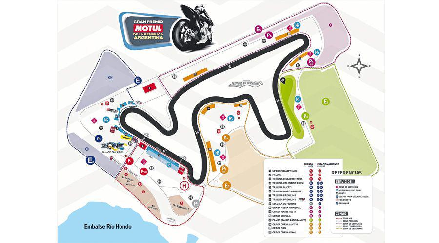 Mapa de las ubicaciones en el autoacutedromo