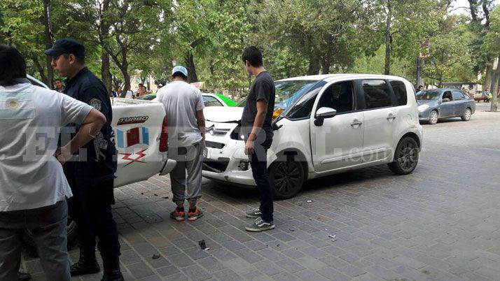 Fuerte choque en cadena en pleno centro