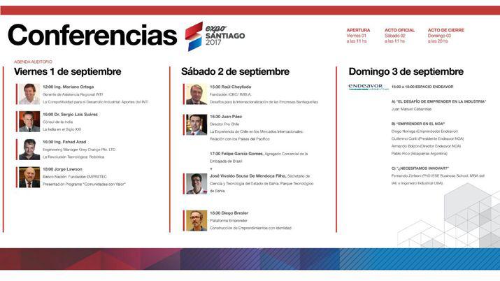 Agenda de artistas y conferencias en la Expo Santiago