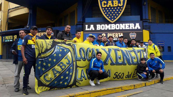 Xeneizes bandentildeos presentes para alentar a Boca frente a Chacarita