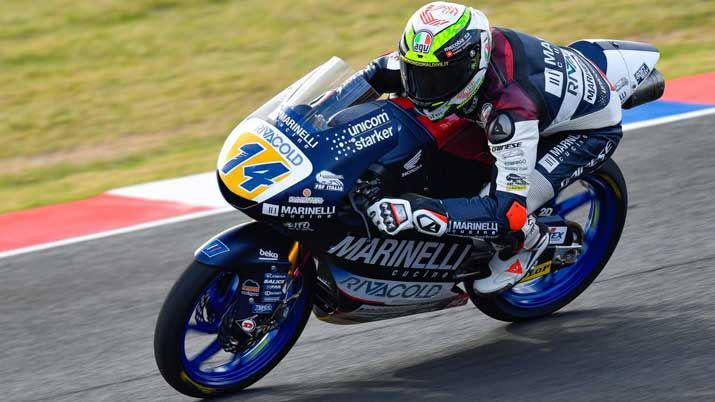 Tony Arbolino marcoacute la pole de Moto3 con la lluvia de protagonista