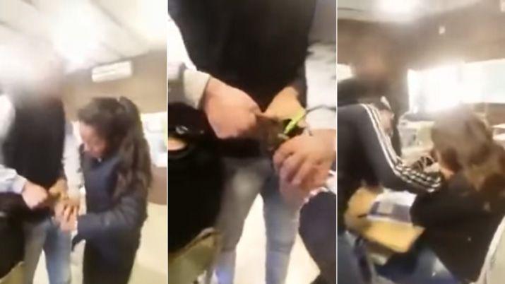 VIDEO  Le cortaron el pelo a una compantildeera en plena clase