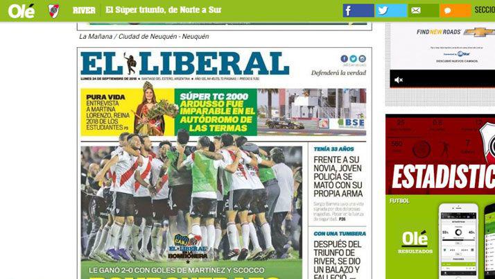 Oleacute destacoacute la tapa de EL LIBERAL entre las mejores tras el Superclaacutesico