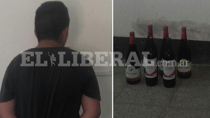 Fue aprehendido por robar dos kilos de milanesas y seis botellas de vino