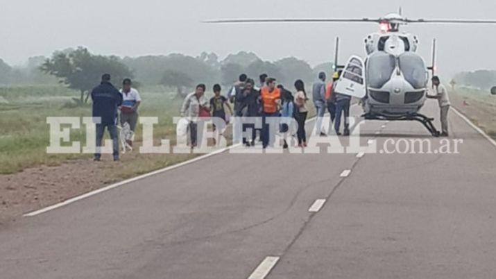 La evacuación en helicóptero se realizó en la mañana de este martes 