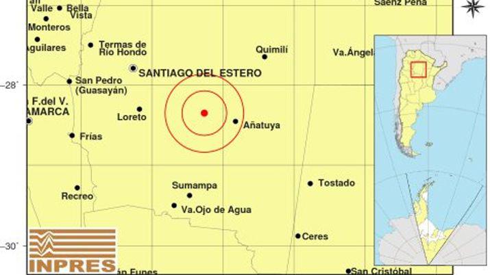 Se registró un sismo en la siesta cerca de Añatuya