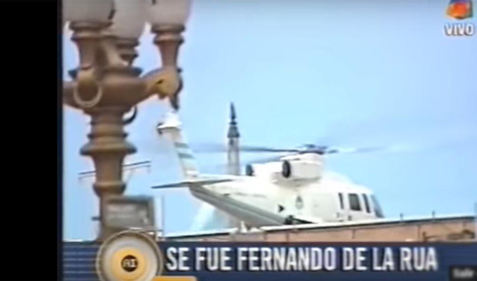 VIDEO  El diacutea que De la Ruacutea renuncioacute y se fue de Casa Rosada en helicoacuteptero