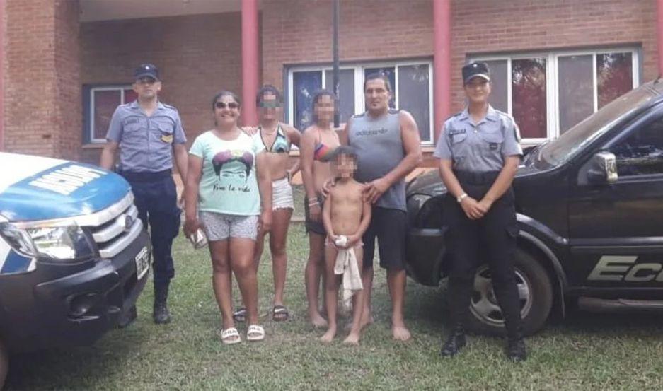 La familia Decheff fue auxiliada por personal policial