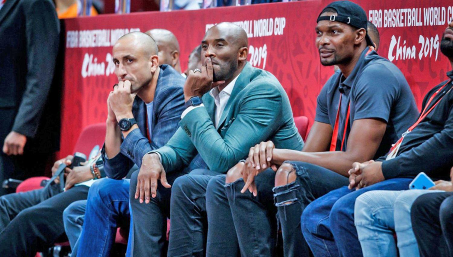 Emanuel Ginóbili y Kobe Bryant vieron juntos la semifinal entre Argentina y España en China 2019