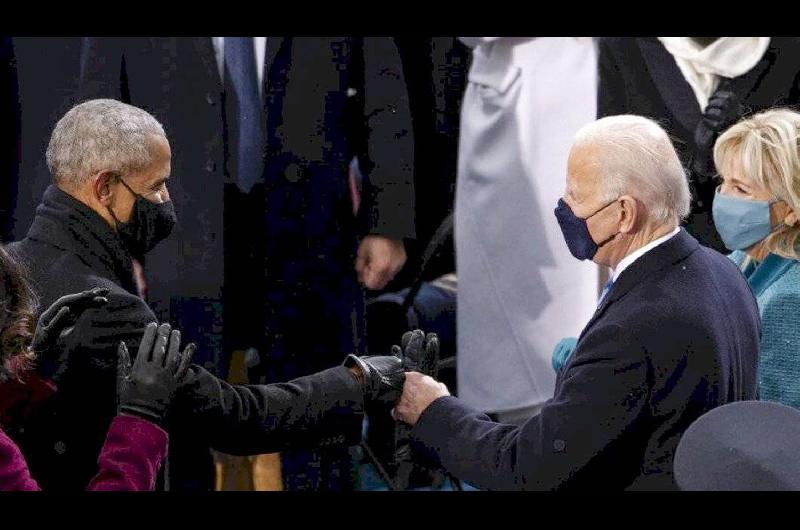 Los ex presidentes Obama Clinton y Bush estuvieron en la asuncioacuten de Joe Biden