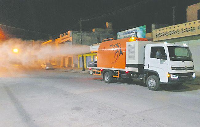 Realizan tareas  de sanitizacioacuten en el centro termense