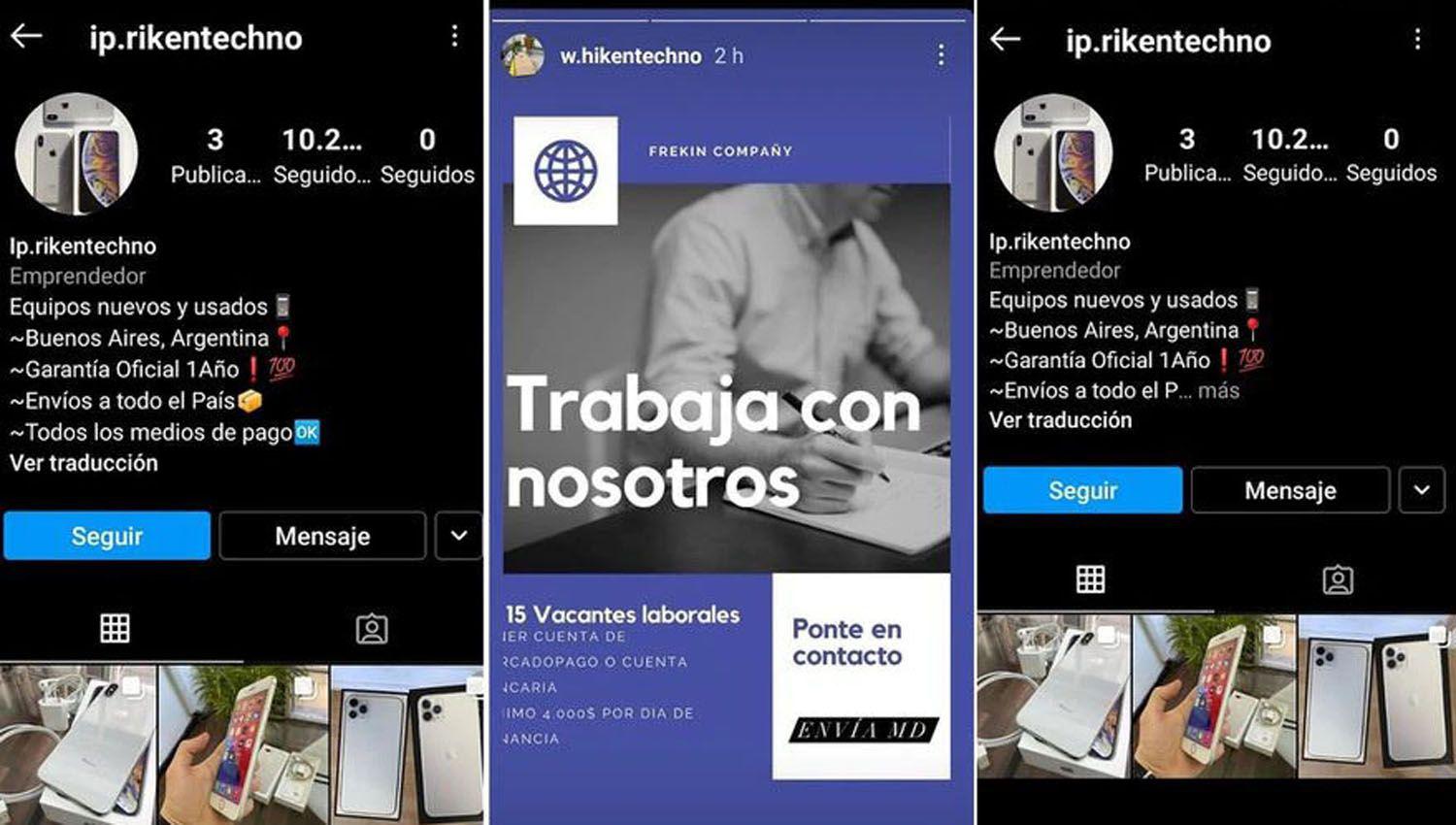 La banda ofrecía celulares y luego de un adelanto del 50-en-porciento- bajo
la promesa de la entrega bloqueaban a los compradores