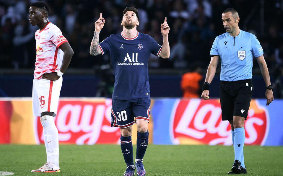 Messi hizo otro doblete en la victoria de PSG contra Brujas