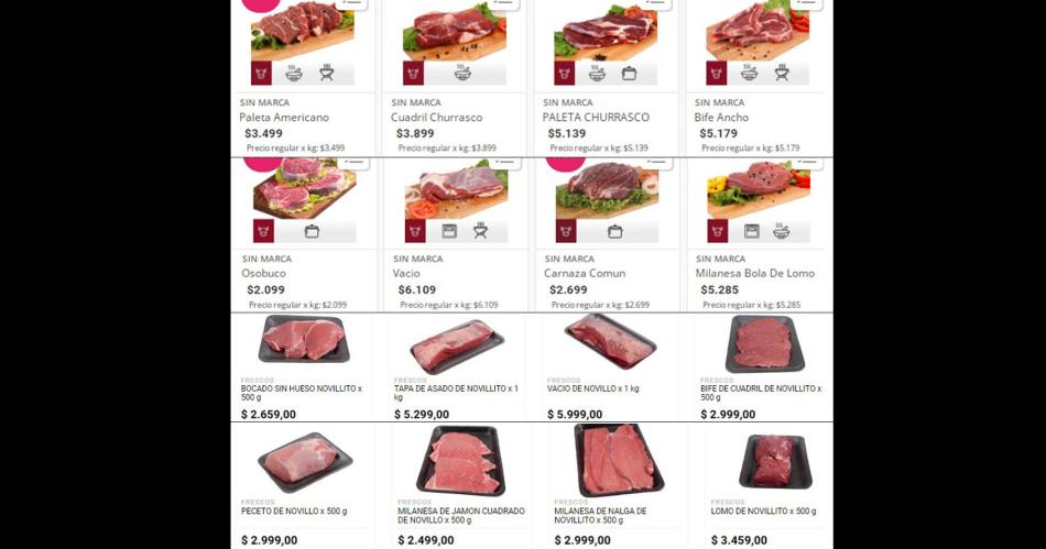 Subioacute 10-en-porciento- el precio de la carne vacuna y hay cortes  de hasta 7000 por kilo