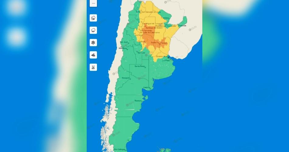 Alarma- Medio paiacutes sin luz y rige un alerta naranja para Santiago del Estero