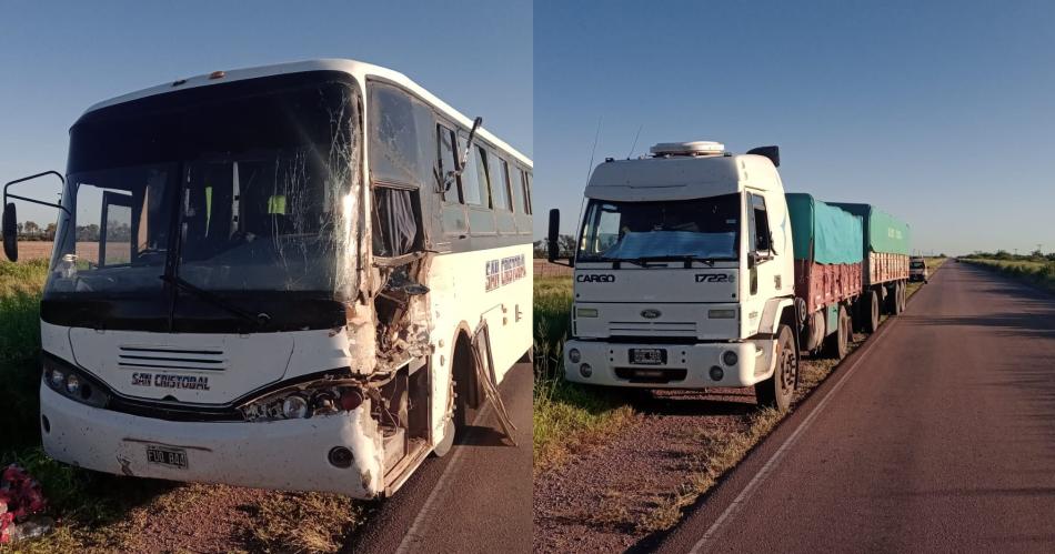 Un bache de la Ruta 6 habriacutea provocado un choque entre camioacuten y colectivo