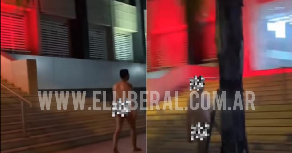 VIDEO Filman a un hombre caminando desnudo por la vereda de Tribunales