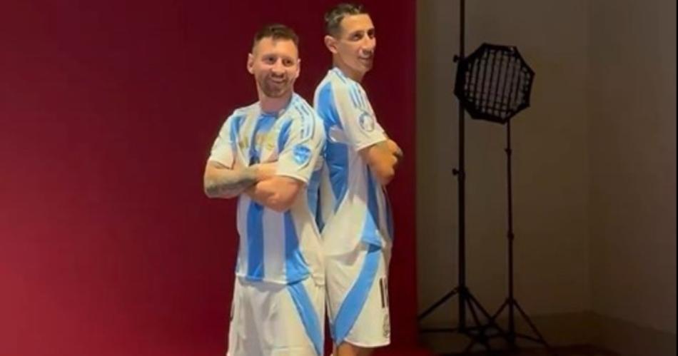 Messi y Di Mariacutea en una foto con broma y nostalgia