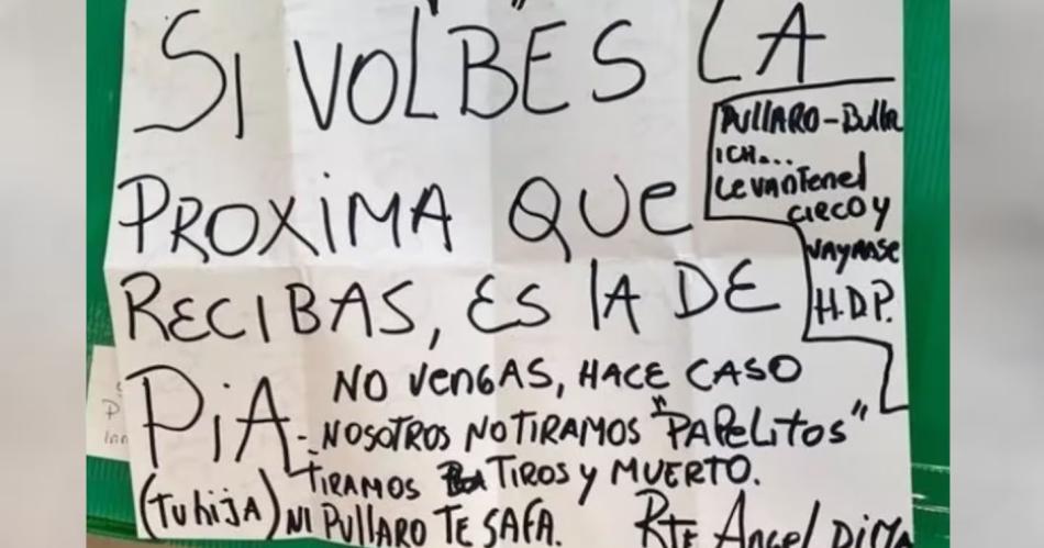 Di Mariacutea dio detalles sobre la amenaza a su familia- Una cabeza de chancho con una bala en la frente