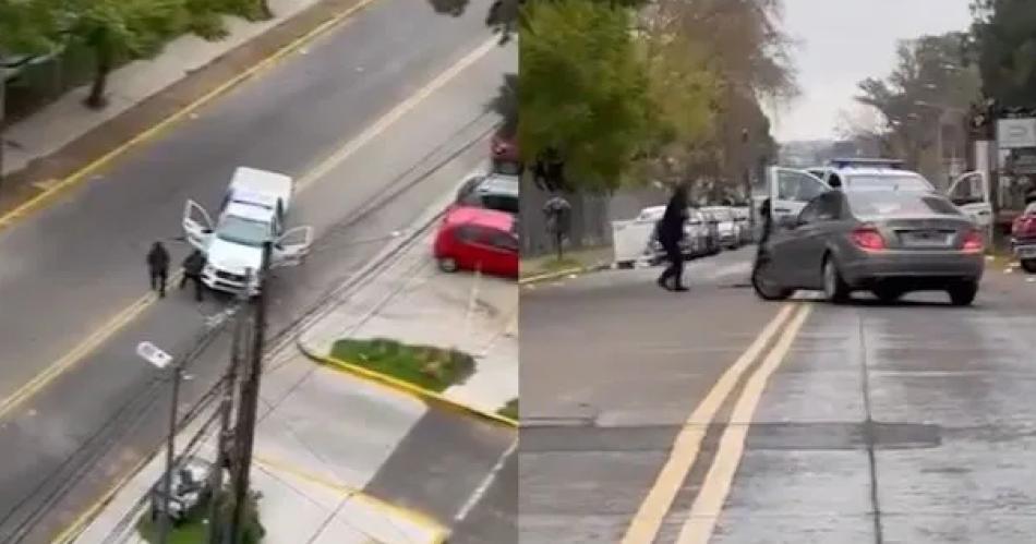 VIDEO  Impresionantes imaacutegenes- tiroteo y fuga tras un robo cargado de violencia