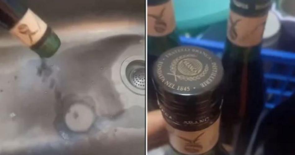 VIDEO Comproacute 56 botella de fernet en oferta- teniacutean agua con colorante