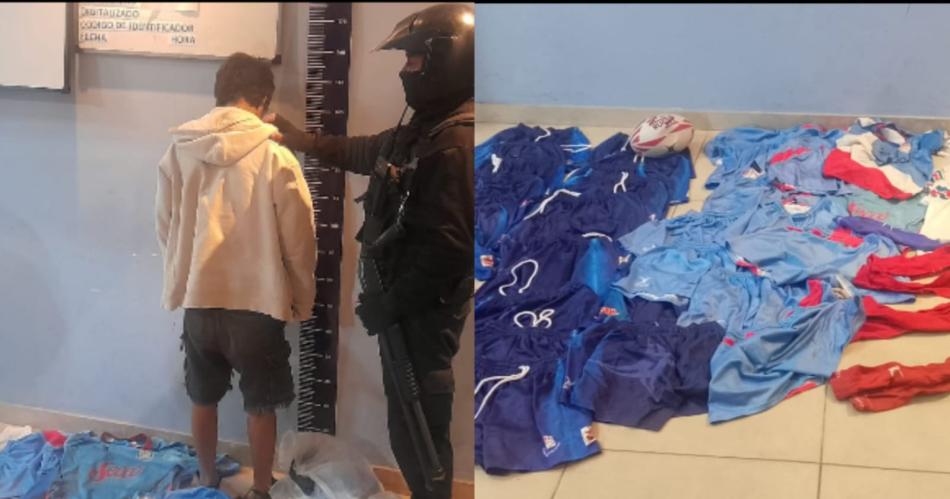 Lo atrapan in fraganti con ropa deportiva y pelotas robadas- teniacutea pedido de captura