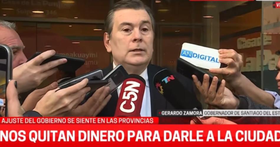 El gobernador Zamora analiza llevar a la Justicia la quita de fondos de Nacioacuten para favorecer a Caba