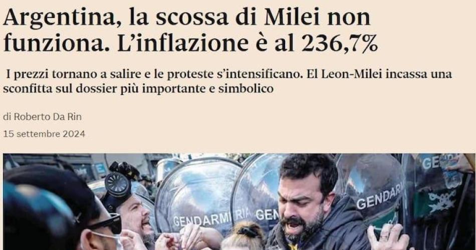 El shock de Milei no funciona- el duro anaacutelisis de un diario italiano sobre la gestioacuten econoacutemica 