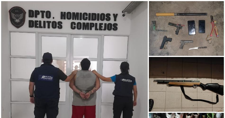 Armas cartuchos balanzas y plantas de marihuana en La banda