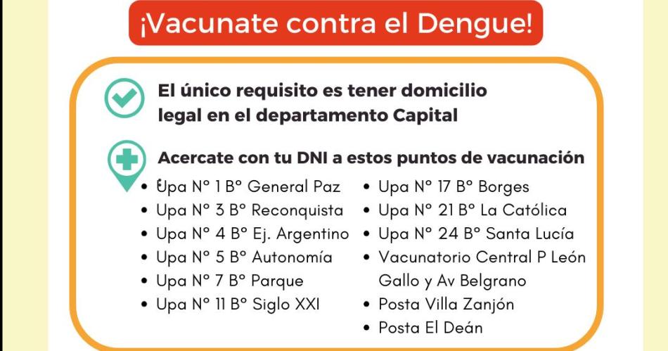 Comienza hoy la vacunacioacuten contra el dengue en Capital