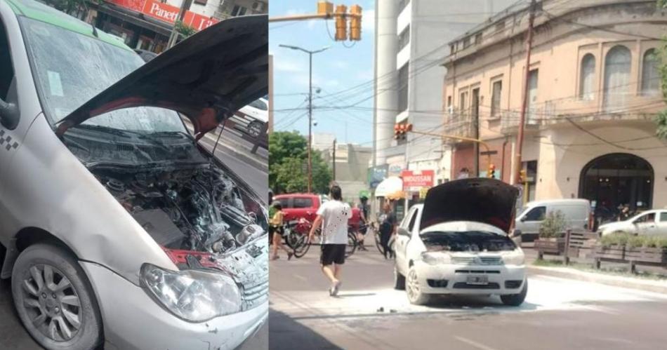 El incendio de un remis causoacute caos en el traacutensito en plena Avenida Belgrano