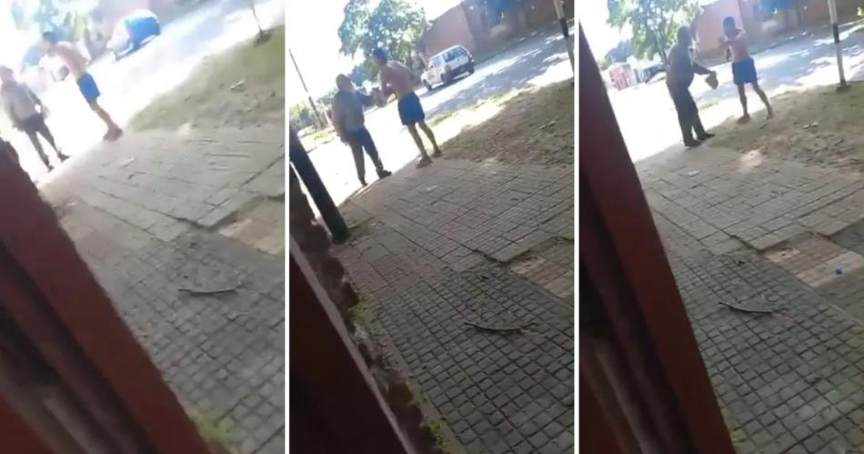 Horror en video- jubilado discutioacute con su vecino le dio tres disparos y quedoacute detenido