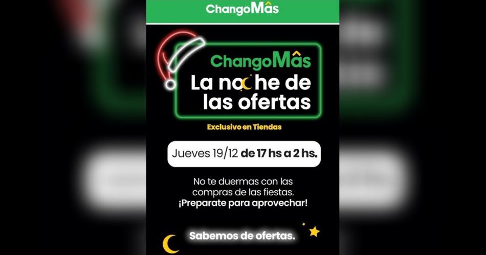 ChangoMacircs se suma a la tradicioacuten de los eventos nocturnos con Noche de ofertas