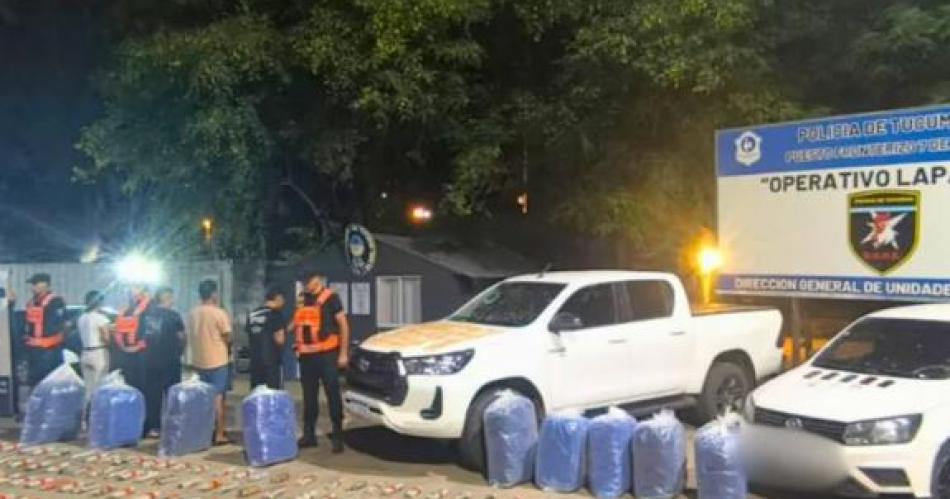 Operativo termina con  el secuestro de 400 kilos de hojas de coca y cinco detenidos