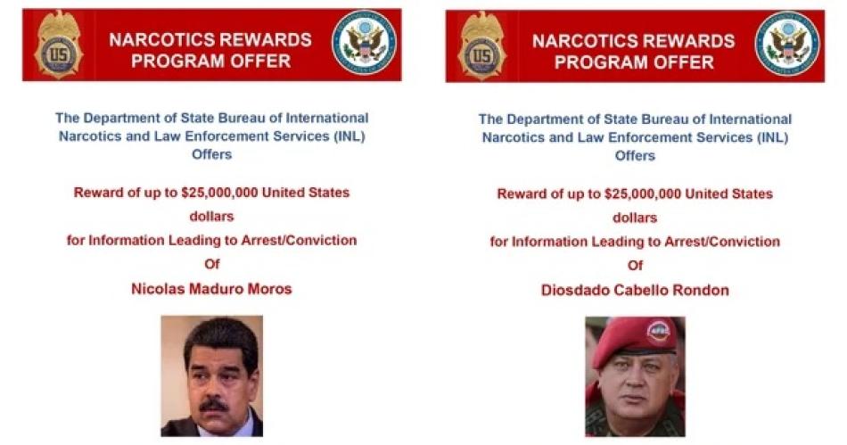 EEUU aumentoacute a 25 millones de doacutelares la recompensa por Nicolaacutes Maduro