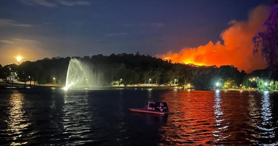 Emergencia en Tandil- incendio forestal puso en riesgo al Cerro de la Cruz